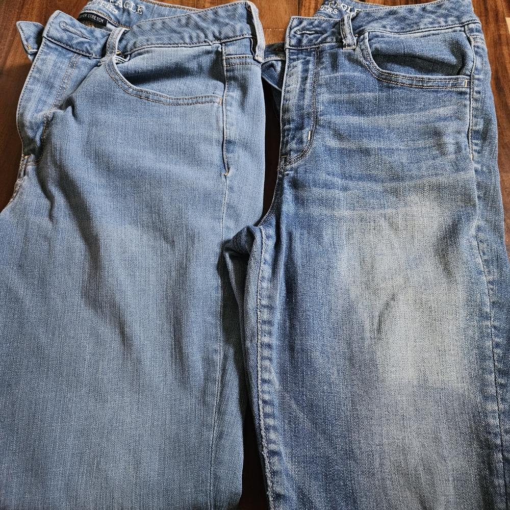 American Eagle Outfitters High Rise Women Jeans - Light Blue 2 PAIRS